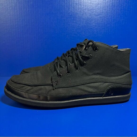 Olukai Mens Nalukai Kapa Black Canvas Lace Up Boot 9.5 - Picture 3 of 11